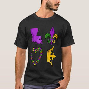Camiseta Nova Orleães Mardi Gras Adoram Gordura Terça Fleur