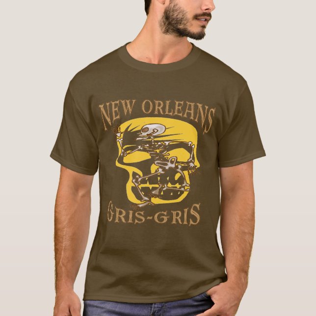 Camiseta Nova Orleans Gris Gris Voodoo (Frente)