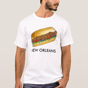 Camiseta Nova Orleans LA Fried Oyster Po'Boy Poboy NOLA Com