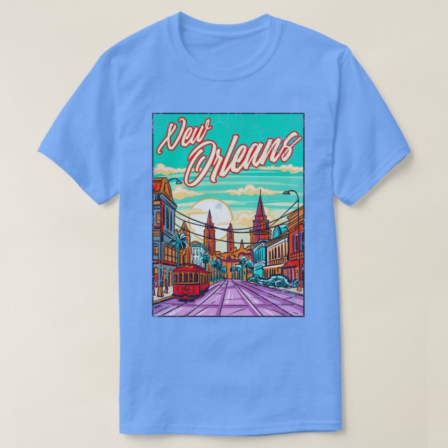 Camiseta Nova Orleans Louisiana Art TSirt (Frente do Design)