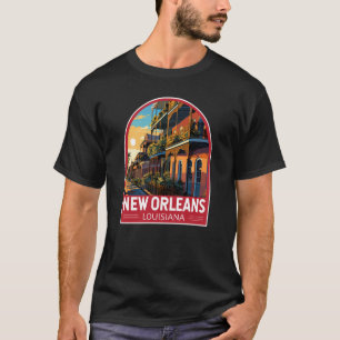Camiseta Nova Orleans Louisiana Viagem Arte Vintage