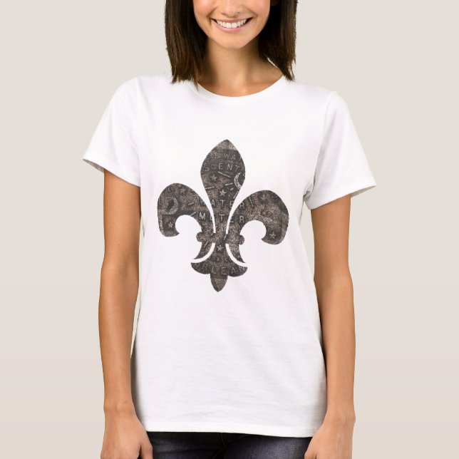 Camiseta Nova Orleans - Medidor de Água Lid Fleur De Lid (Frente)