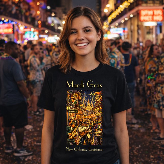 Camiseta Nova Orleans no Carnaval estilo Art Déco retrô (Criador carregado)