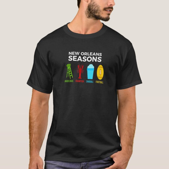 Camiseta Nova Orleans Seasons Mardi Gras Snoball Fo (Frente)