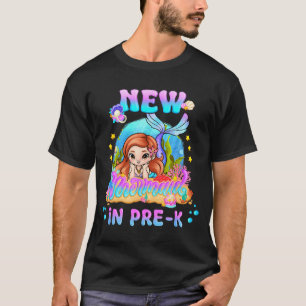 Camiseta Nova sereia no pré-escolar fofo volta às aulas pré