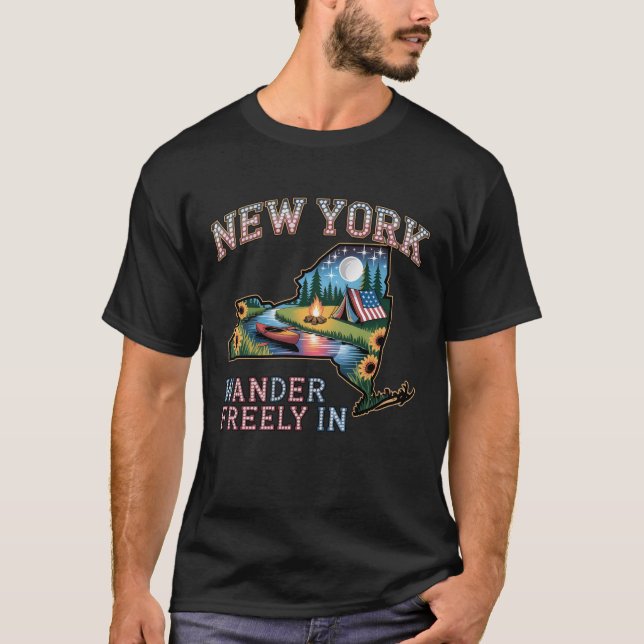 Camiseta Nova York Aventura de Camping | Wander Livremente  (Frente)