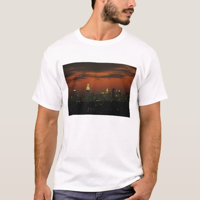 Camiseta Nova York, EUA. Linha do horizonte de Manhattan 2 (Frente)