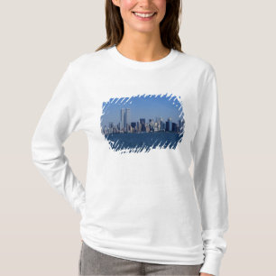 Camiseta Nova York, EUA. Linha do horizonte do centro Manha