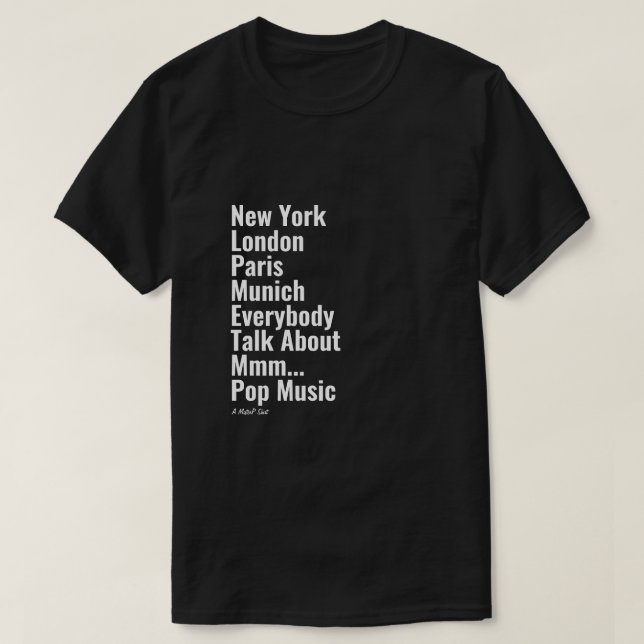 Camiseta Nova York London Paris Munique - Um MisterP Shirt (Frente do Design)