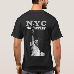 Camiseta Nova York Nyc Manhattan Liberty Statu Back Design