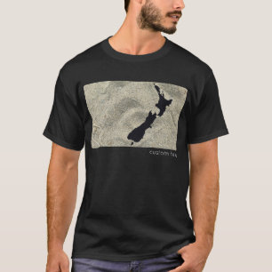 CAMISETA NOVA ZEALAND SAND BEACH BLACK AOTEAROA KIWI PERSON