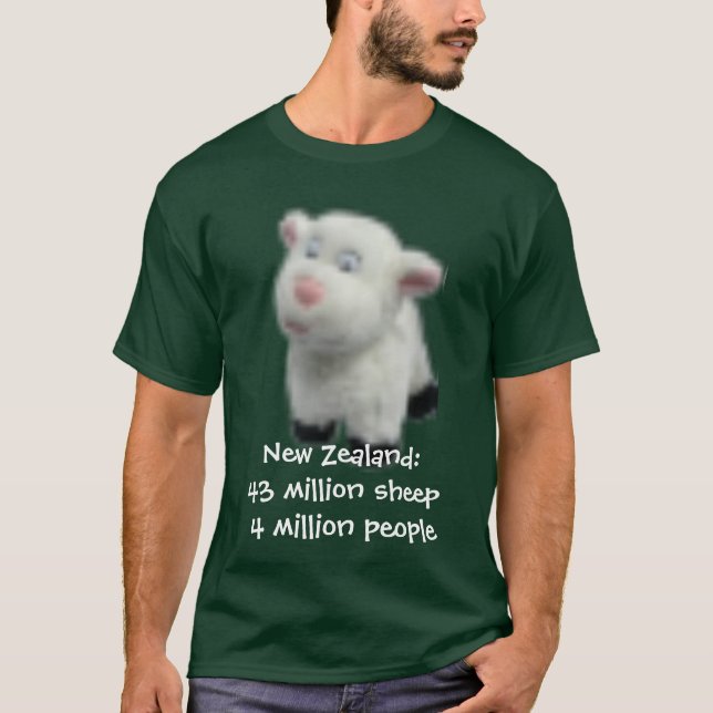 Camiseta Nova Zelândia: 43 milhão carneiros (Frente)