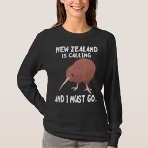 Camiseta Nova Zelândia Chama Kiwi Bird Willife Animal B