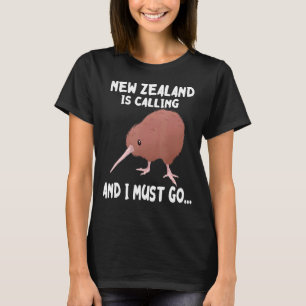 Camiseta Nova Zelândia Chama Kiwi Bird Willife Animal B