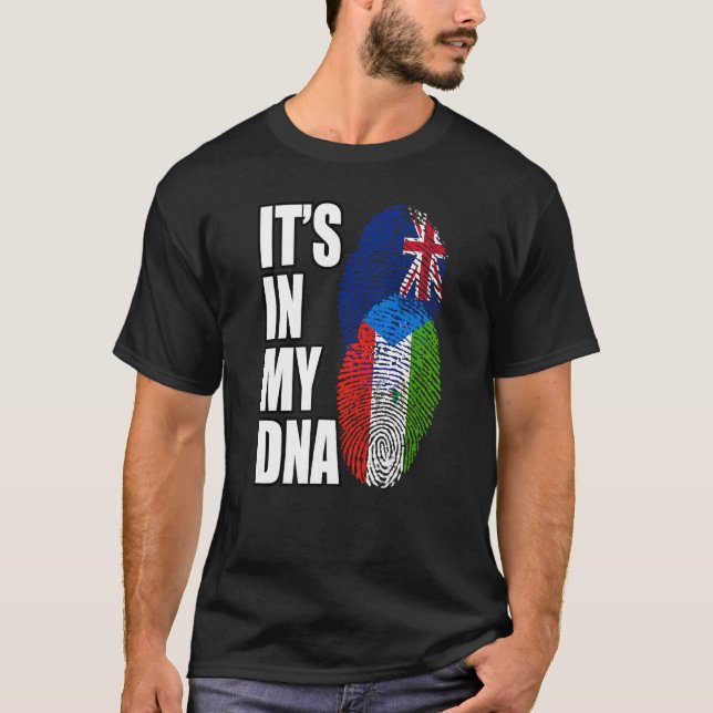 Camiseta Nova Zelândia E Guiné Equatorial Mistura De DNA He (Frente)