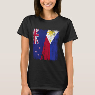 Camiseta Nova Zelândia Filipinas Meia Bandeira Nova Zelândi