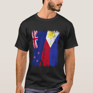 Camiseta Nova Zelândia Filipinas Meia Bandeira Nova Zelândi