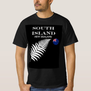 Camiseta Nova Zelândia, Ilhas do Sul, Terra de Kiwi, Terra