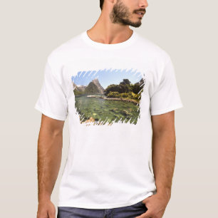 Camiseta Nova Zelândia, Mitre Peak, & Rio Bowen entrando