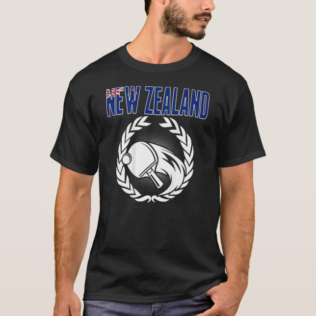 Camiseta Nova Zelândia Ping Pong Kiwi - Suporte para Mesa d (Frente)
