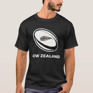 Camiseta Nova Zelândia Rugby Bola de Rugby NZ