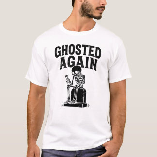 Camiseta Novamente Ignorado Esqueleto Namoro Moderno Humor