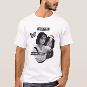 Camiseta Novas Questões Mentais De Ano Novo Im Ok Colagem