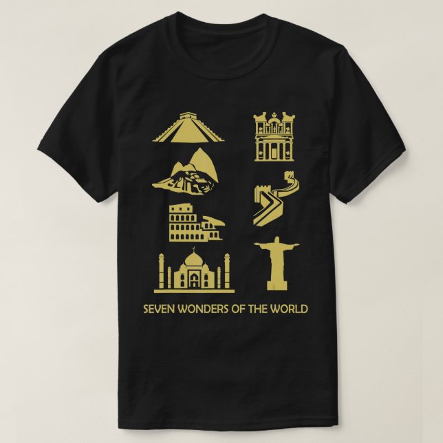 Camiseta Novas Sete Maravilhas da Geografia Mundial (Frente do Design)