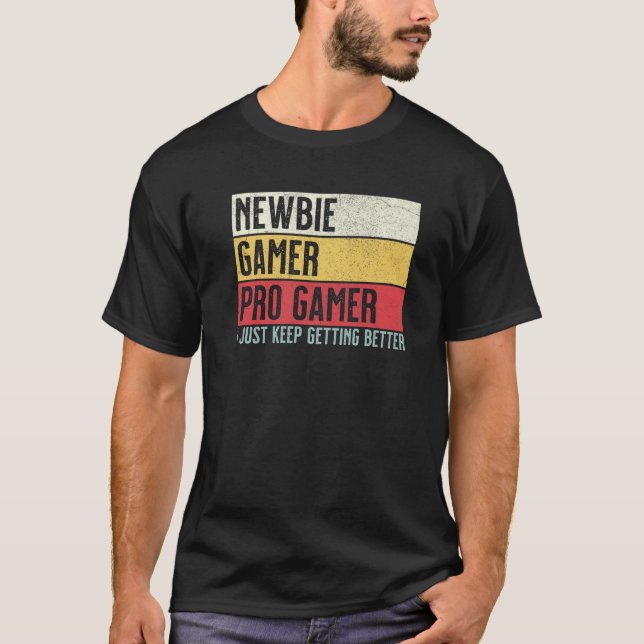 Camiseta Novato, Jogador, Videos games Engraçados Para Joga (Frente)