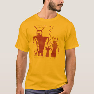 Camiseta Nove aliens da arte da rocha da garganta da milha
