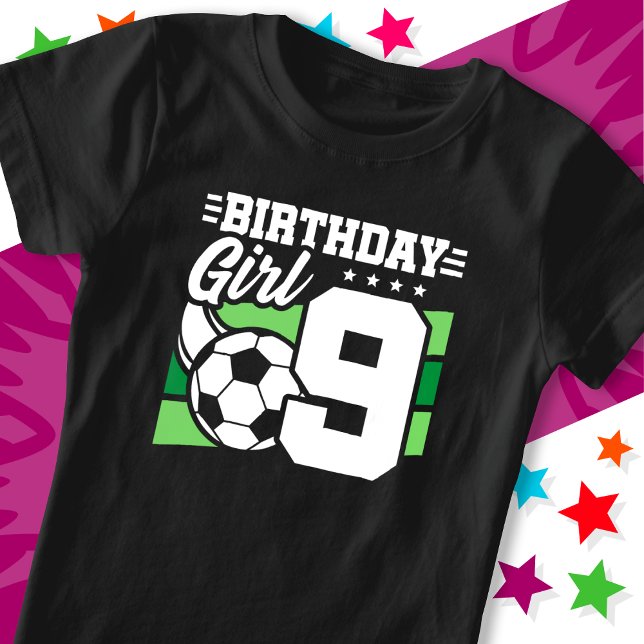 Camiseta Nove anos de futebol Festa de aniversário (Criador carregado)