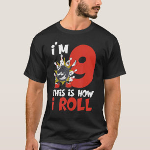 Camiseta Nove anos de idade Bowler 9º aniversário Crianças