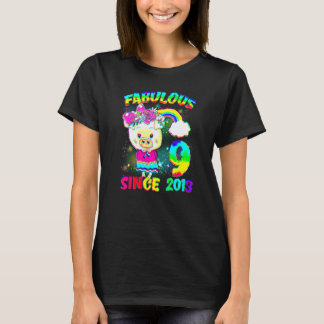 Camiseta Nove anos de idade Garota de Porco Fabulosa Si
