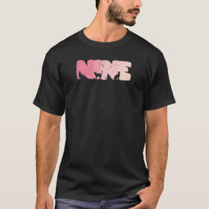 Camiseta Nove anos de idade, Gatinha Gatinha Namorada 9 B d