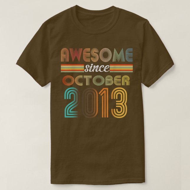 Camiseta Nove anos de idade incrível desde outubro de 2013  (Frente do Design)
