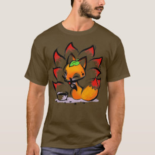 Camiseta Nove caudas Fox Fox Cute fox japanese ink