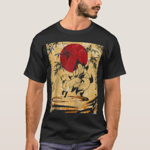 Camiseta Nove Febre Afetada, Retro Japonês Raglan