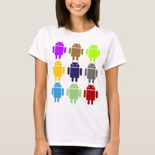 Camiseta Nove inseto Droids (humor múltiplo das cores do