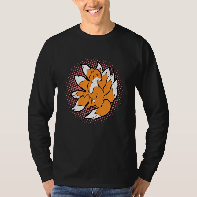 Camiseta Nove Kitsune Japonês Fox Kami Inari Para Gi (Frente)