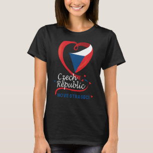 Camiseta Nove Straseci República Tcheca Coração Bandeira Ca