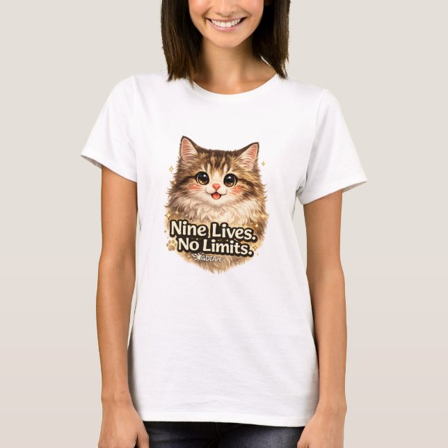 Camiseta - Nove Vidas. Sem Limites. (Frente)