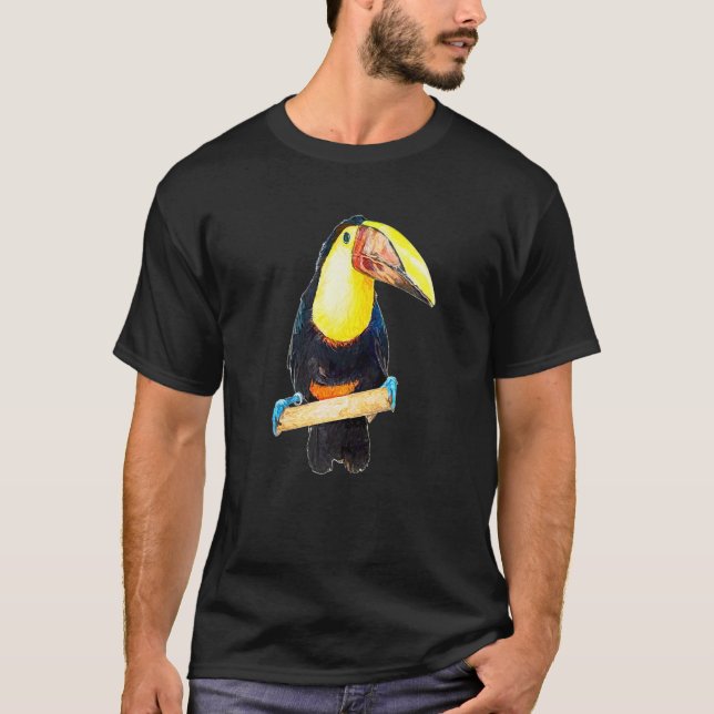 Camiseta Novel De Pássaro Toucano Para Natureza Selvagem (Frente)