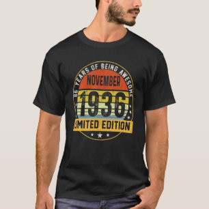 Camiseta Novembro 1936 86 anos 86 anos aniversário