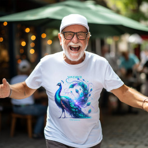 Camiseta Novembro Aniversário Mês Espírito Animal Pavão