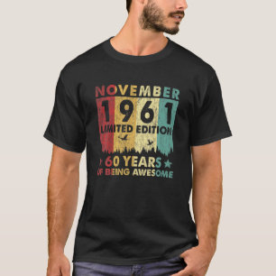 Camiseta Novembro De 1961 60O Aniversário, 60 Anos De Idad