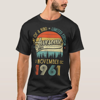 Camiseta Novembro De 1961 Vintage, 60 Anos, Retro 60º Nasci