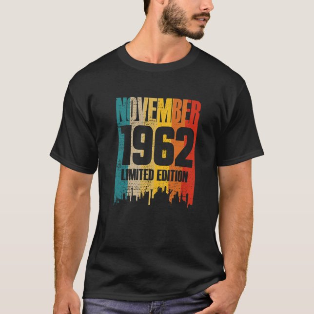 Camiseta Novembro De 1962 59 Anos Antiga Edição Limitada De (Frente)