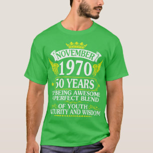 Camiseta Novembro De 1970 Feliz Aniversário 50 Anos De Aten