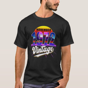 Camiseta Novembro De 1972 Retro 49º Aniversário Vaporwave 4