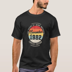 Camiseta Novembro De 1982 aniversário de 40 anos 40 Anos De